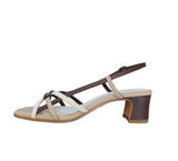 Tamaris Taupe Combination Retro Style Block Heel Sandal