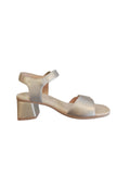 Remonte Pale Gold Block Heel Leather Sandal