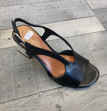 Tamaris Block Heel Leather Sandal in Black 