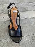 Tamaris Block Heel Leather Sandal in Black 