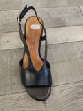 Tamaris Block Heel Leather Sandal in Black