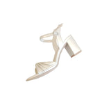 Tamaris Block Heeled Strappy Sandal in Chamapgne