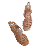 Marco Tozzi Cognac Brown Wedge Sandal
