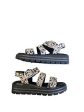 Remonte Cow Print Adjustable Width  Leather Sandal