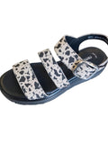 Remonte Cow Print Adjustable Width  Leather Sandal