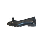 Tamaris Black Leather Ballerina Pump