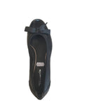 Tamaris Black Leather Ballerina Pump