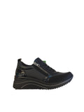 Remonte Black Wedge Trainer Shoe