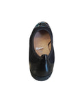 Caprice Black Leather Suede and Patent Ballerina Pump