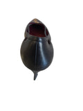 Tamaris Black Leather Court Shoes