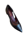 Tamaris Black Leather Court Shoes