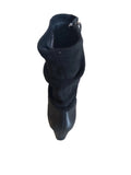Caprice Black Leather 3/4 Length Heeled Boot