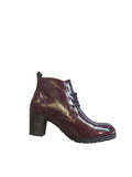 Marco Tozzi Burgundy Patent Lace -up ankle Boot