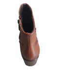Tamaris Cognac Tan Leather Ankle Boot
