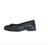 Tamaris Navy Leather Ballerina Pump