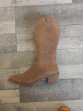 Tamaris Tan Suede Leather Cowboy Style Boots 