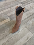 Tamaris Tan Suede Leather Cowboy Style Boots 