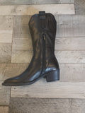 Tamaris Black Leather Cowboy Style Boots 