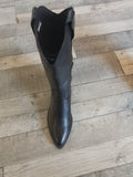 Tamaris Black Leather Cowboy Style Boots 