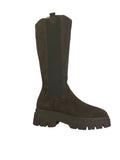 Tamaris Dark Brown Suede Below Knee Boot