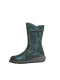 Fly London Mes  /Rug Calf Length Boot in Petrol Green
