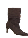 Marco Tozzi Dark Brown Heeled Slouch Boot
