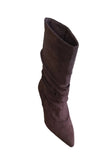 Marco Tozzi Dark Brown Heeled Slouch Boot