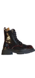 Heavenly Feet Krissy Ankle Boot in Black/Burgundy Patent