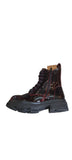 Heavenly Feet Krissy Ankle Boot in Black/Burgundy Patent