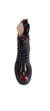 Heavenly Feet Krissy Ankle Boot in Black/Burgundy Patent