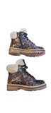 Tamaris Brown Leopard Lace up Ankle Boots