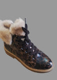 Tamaris Brown Leopard Lace up Ankle Boots