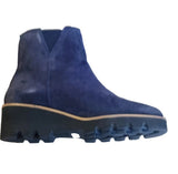 Lotus Navy Suede Wedge Ankle Boots