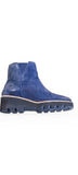 Lotus Navy Suede Wedge Ankle Boots