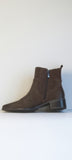 Caprice Dark Brown Nubuck Leather Ankle Boots