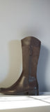 Caprice Slim Fit Dark Brown Leather Knee Length Boots