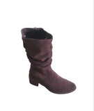 Caprice Dark Brown Leather Suede 3/4 Length Boots