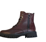 Remonte Burgundy Leather Flat Ankle Boots