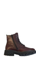 Remonte Burgundy Leather Flat Ankle Boots