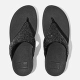 FitFlop Lulu Glitter Thong Sandals in Black