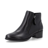 Remonte Black Leather Block Heeled Shoe Boot