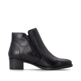 Remonte Black Leather Block Heeled Shoe Boot