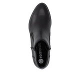 Remonte Black Leather Block Heeled Shoe Boot