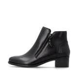 Remonte Black Leather Block Heeled Shoe Boot