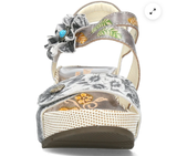 Laura Vita Barry Wedge Sandals in Perle