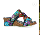 Laura Vita Bonito 29 Wedge Sandals in Blue