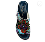 Laura Vita Bonito 29 Wedge Sandals in Blue