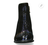 Laura Vita Oliveo Heeled Ankle Boot in Marine