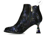 Laura Vita Oliveo Heeled Ankle Boot in Marine