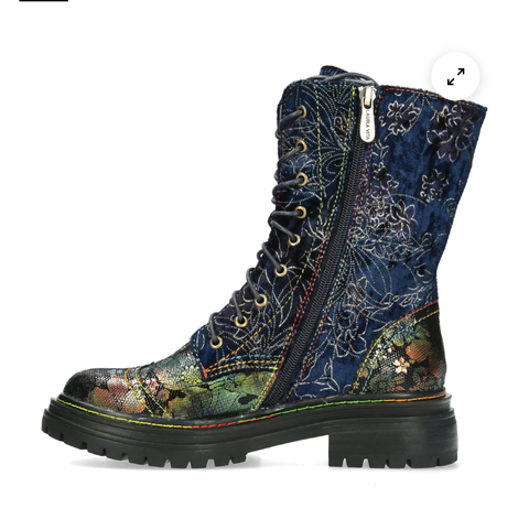 Laura Vita Kandyco 3/4 Length Leather Boot in Blue